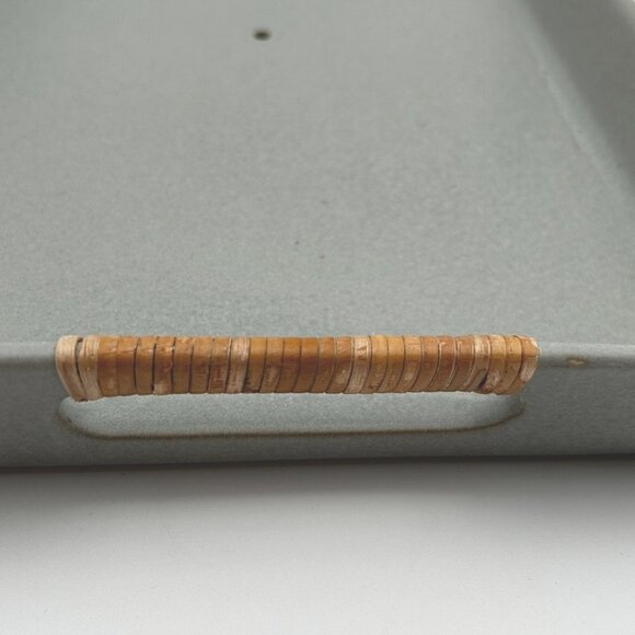 Studio McGee 10.04"‎ Rectangular Earthenware Tray with Cut-Out Skin Rattan - Picture 6 of 6